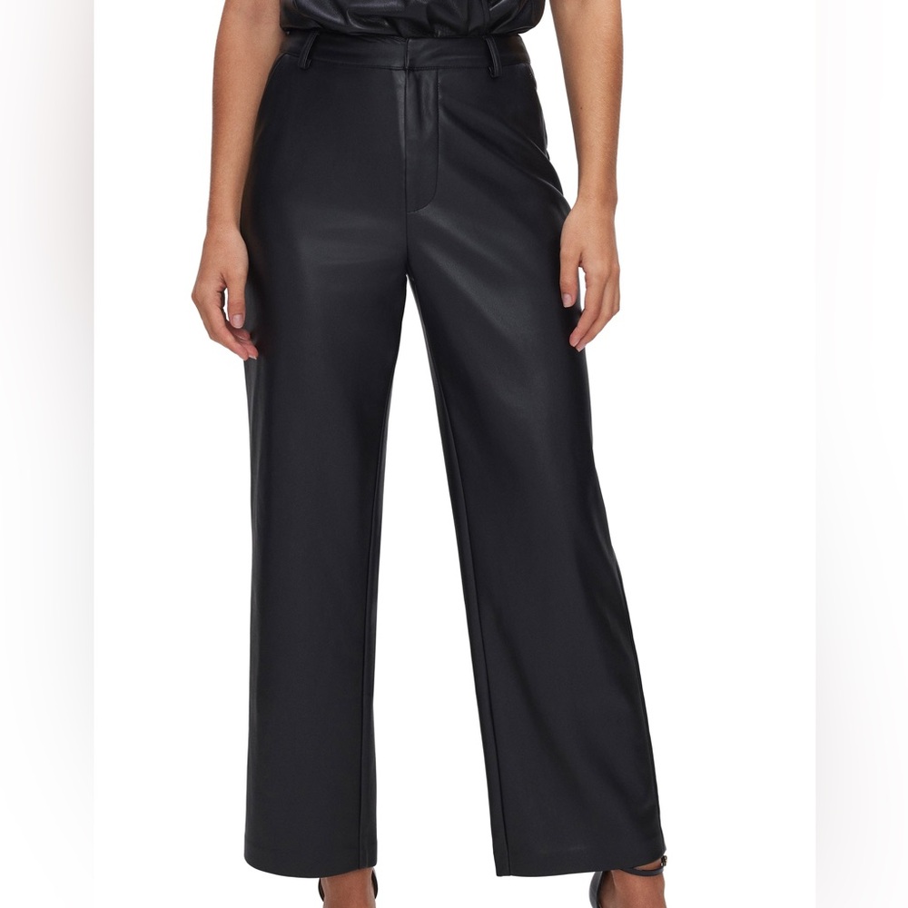 Good American Black Leather Look Pants
